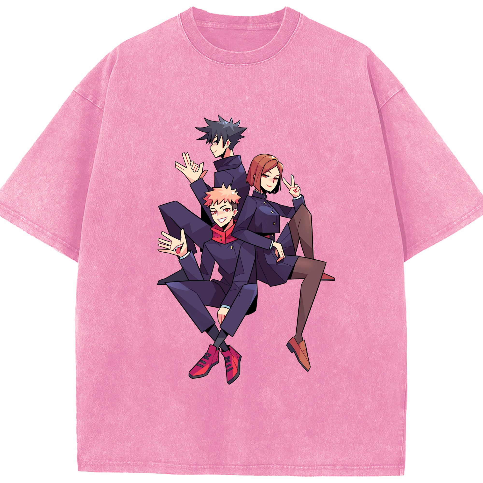 （画像用） 呪術廻戦 Jujutsu Kaisen 綿100% ヴィンテージ風 半袖Tシャツ（フロントプリント）